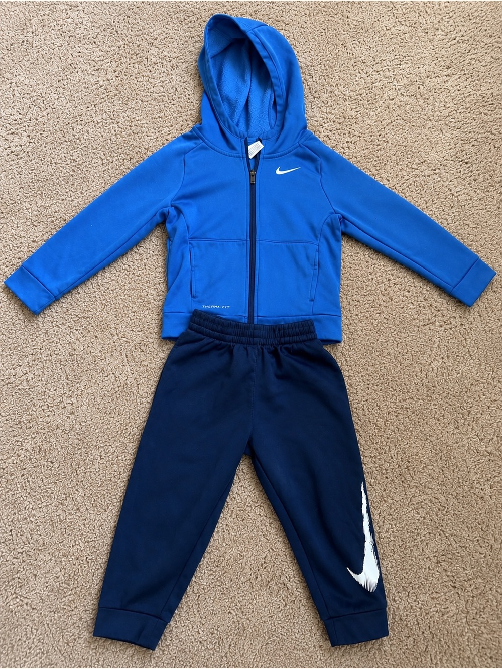 Nike Kids Royal Blue Zip Hoodie and Navy Joggers Set
